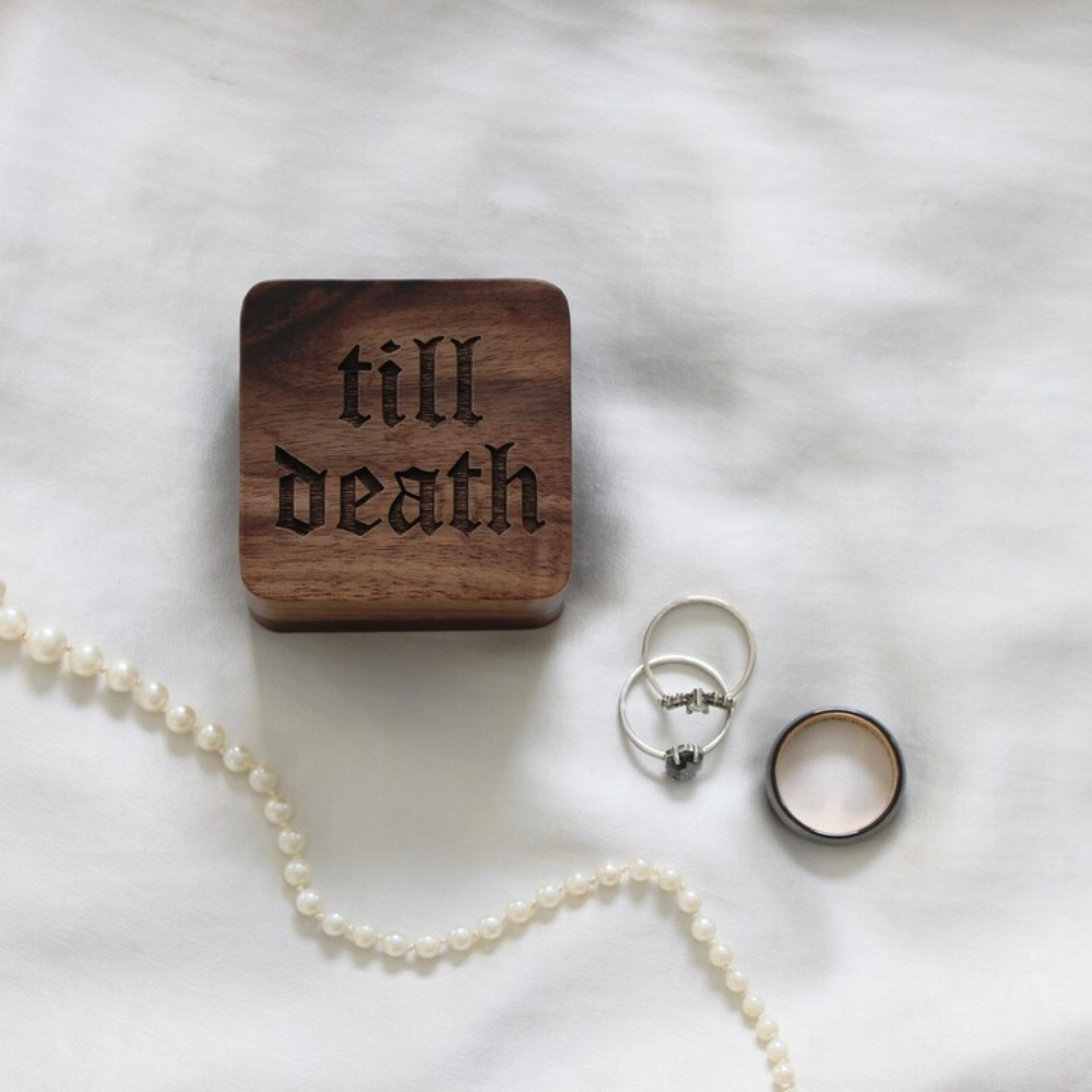 Engraved Walnut Ring Box Till  - Wood Ring Blank ulasan dan harga
