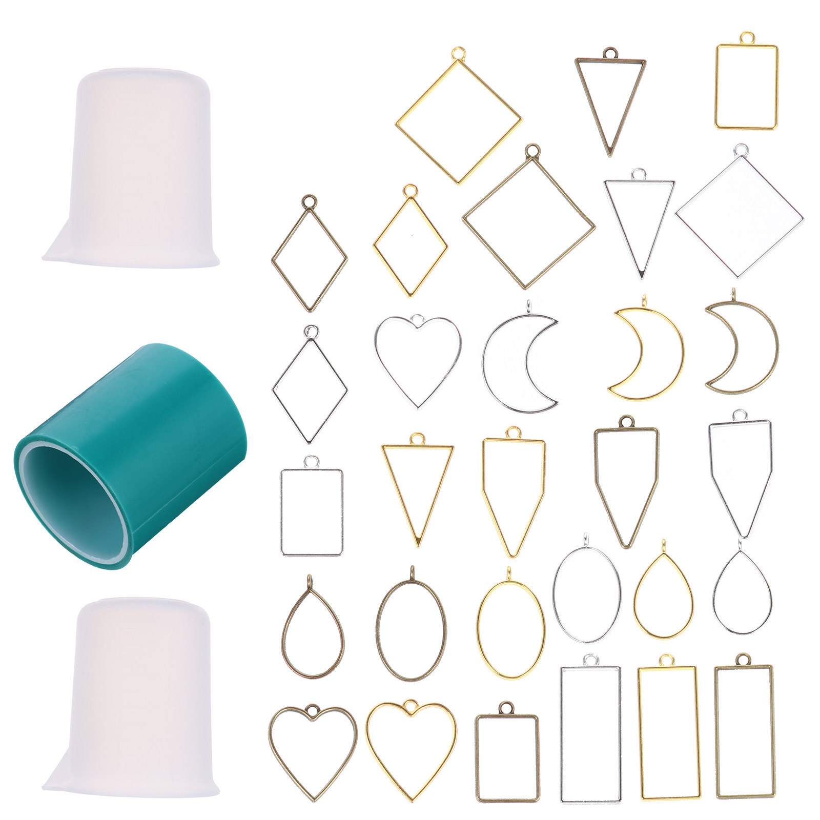 33Pcs Metal Charms Bezel Penda - Resin Crafts Diy ulasan dan harga