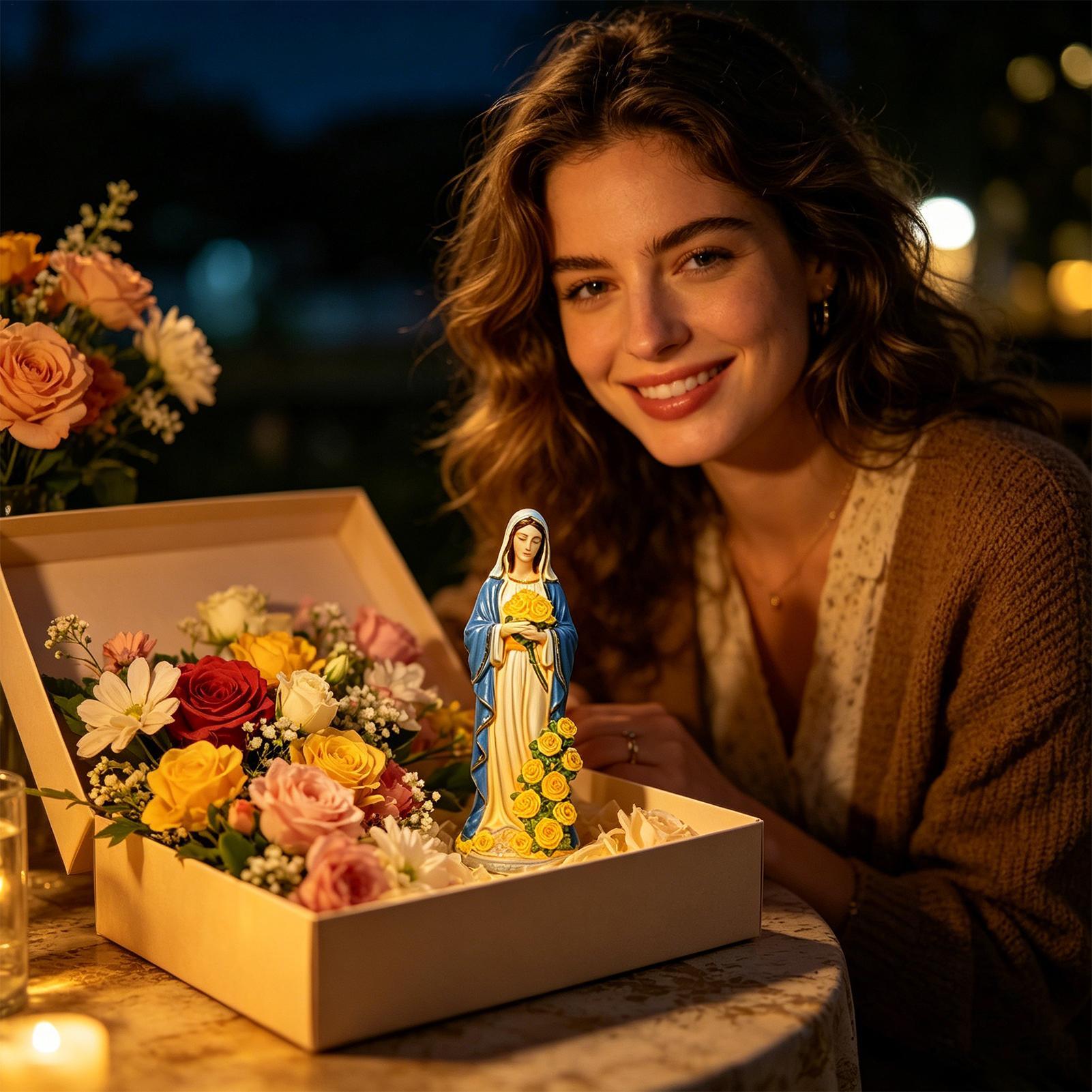 Virgin Mary Solar Statue Garde - Crafting Resin ulasan dan harga