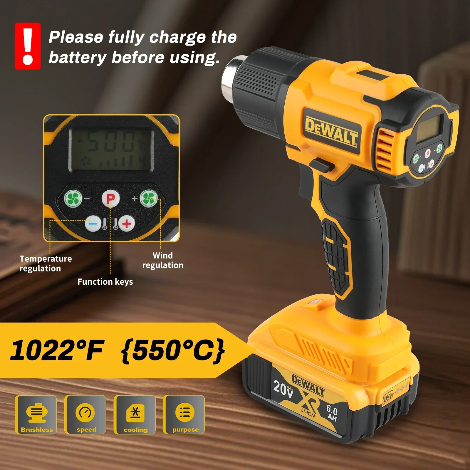 DeWALT DCE530 20V Cordless Hea - Heat Gun Small ulasan dan harga