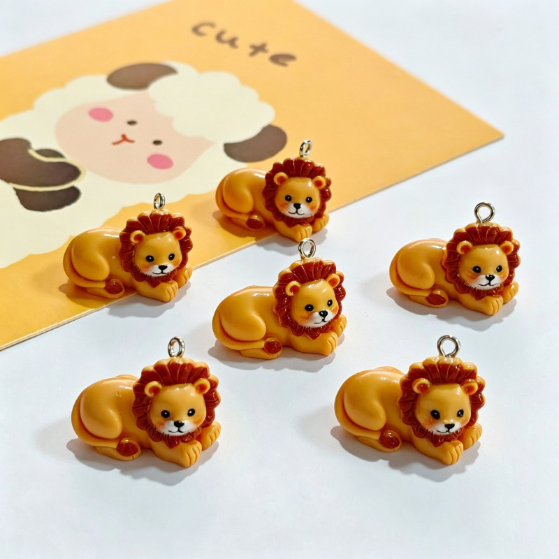 6Pcs Resin Simulation Cute Lio - Resin Crafts Diy ulasan dan harga