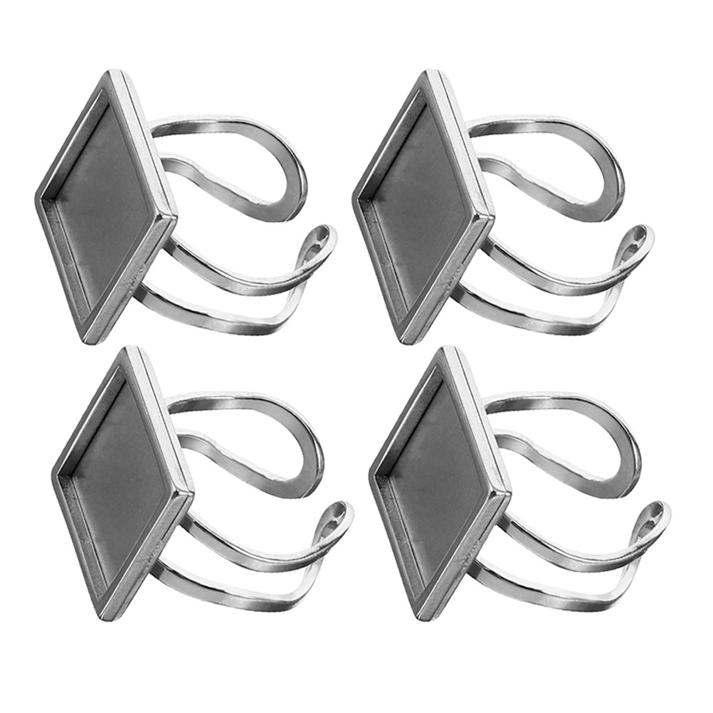 4Pcs Stainless Steel Ring Base - Resin Crafts Diy ulasan dan harga